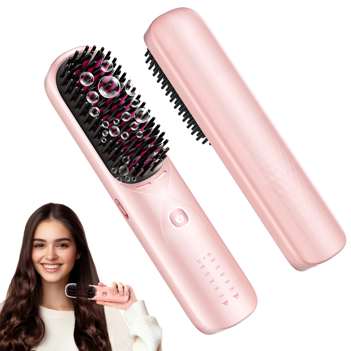 BOPCAL Cordless Hair Straightening Comb Fast Heat Ionic Frizz Control