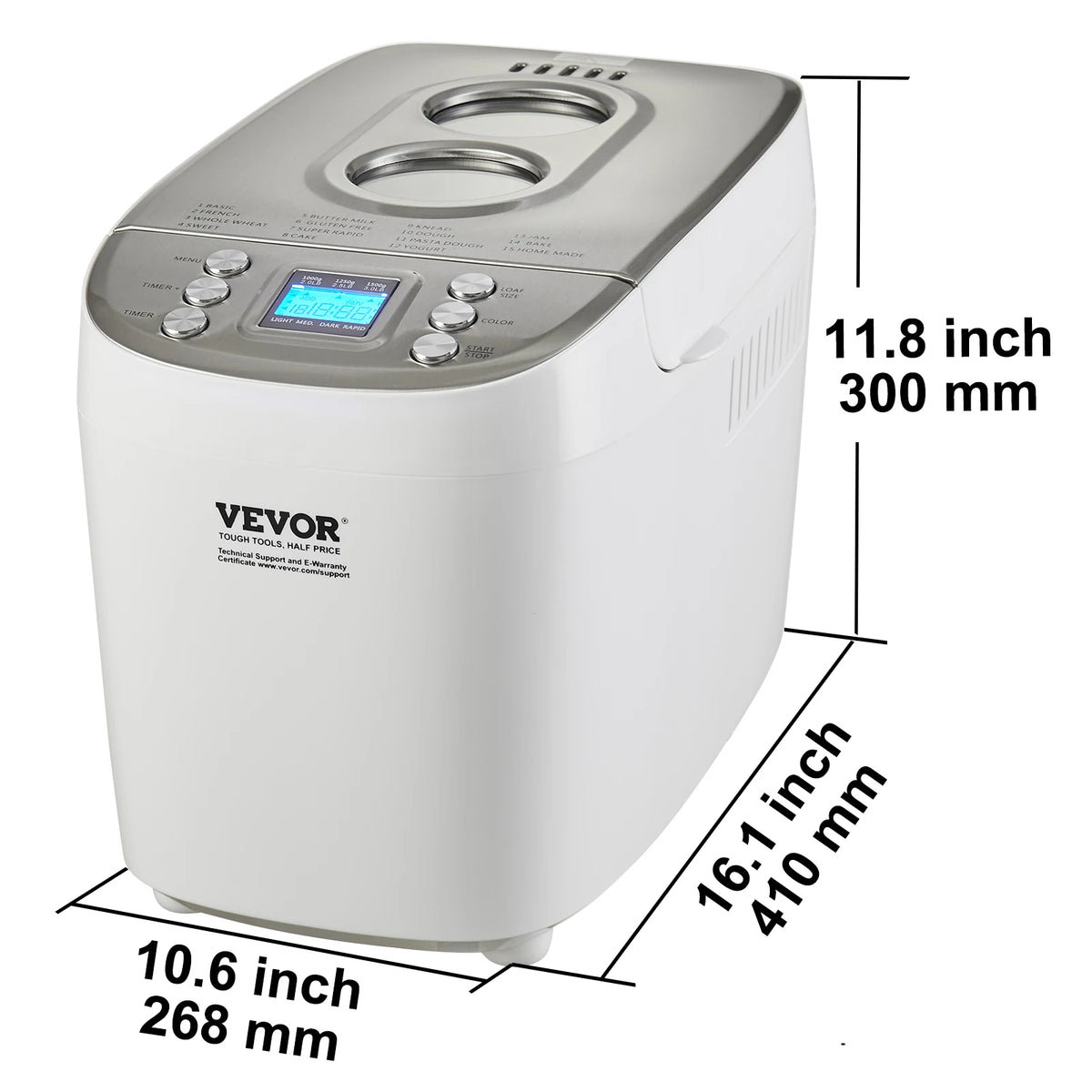 SucceBuy 15 Function Automatic Bread Maker With Gluten Free Setting