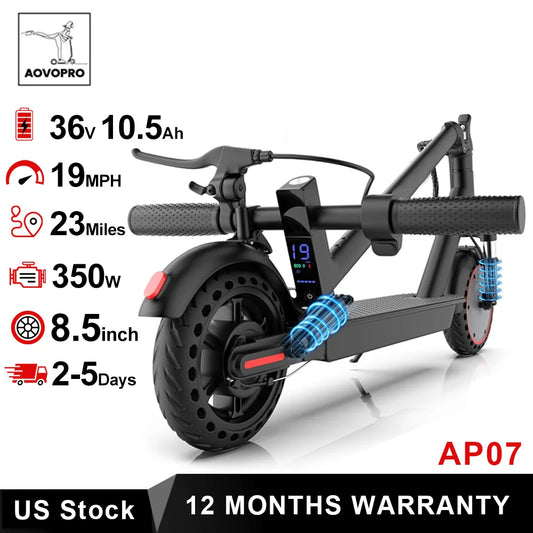 AOVOPRO AP07 Electric Scooter With App Control And Shock Absorption