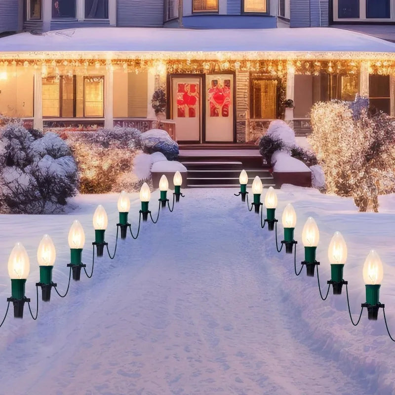 Joyfy Christmas C9 Pathway Lights for Outdoor Holiday Decor
