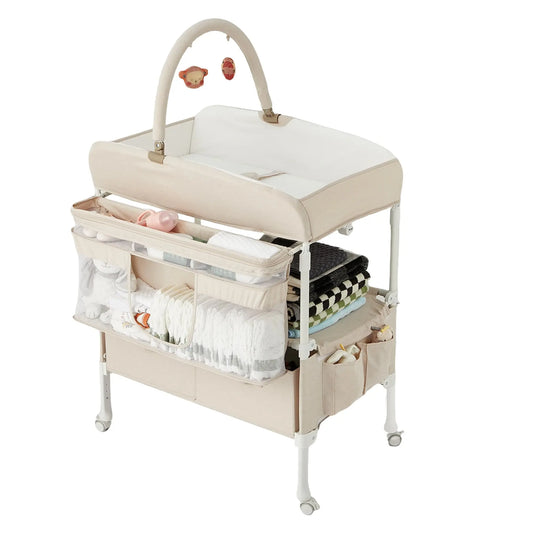 GAOMON Portable Baby Changing Table With Wheels And Storage Drawers
