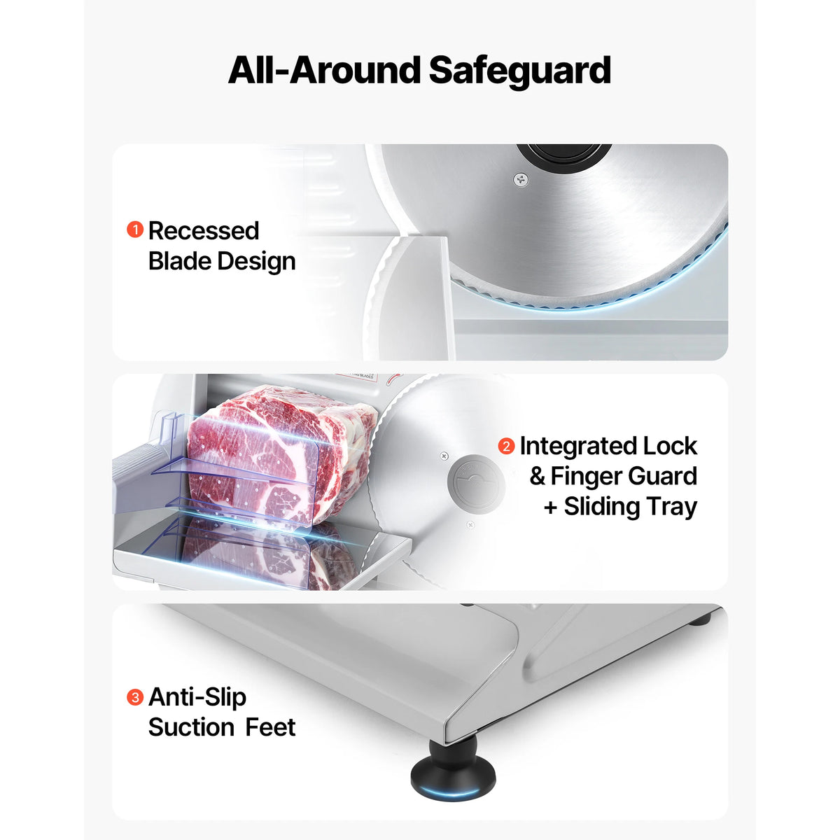 SucceBuy 200W Electric Meat Slicer for Deli, Ham, And Steak