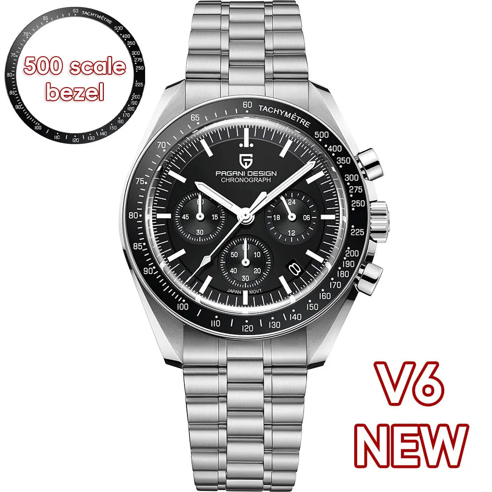 PAGANI DESIGN Men's Quartz Chronograph Sport Watch With Sapphire Glass