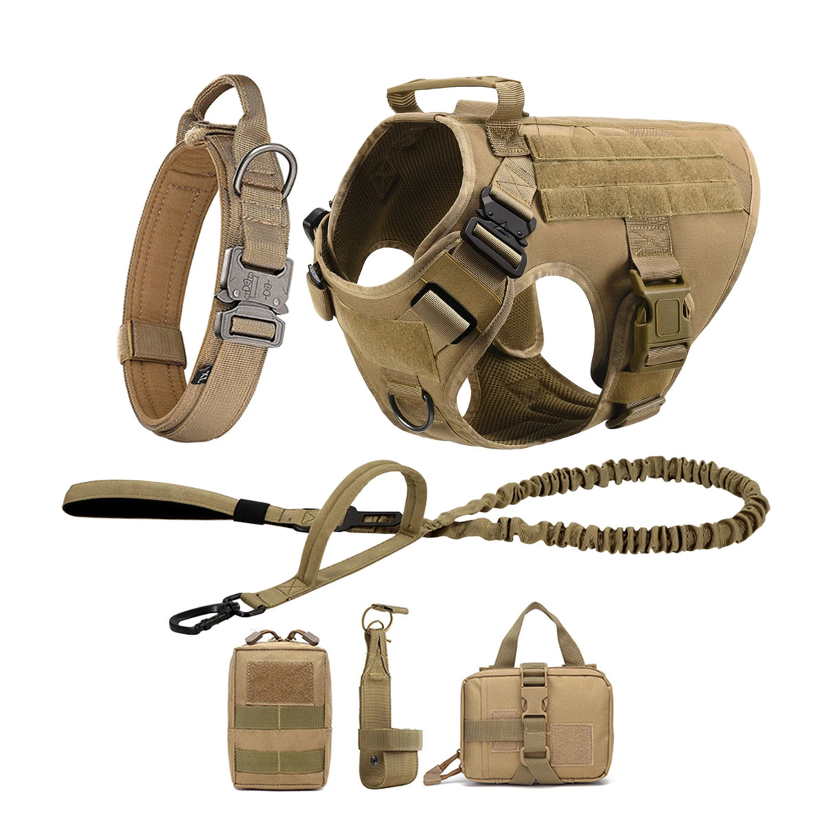 Petravel Tactical Dog Harness With Molle Pouches And Quick Release