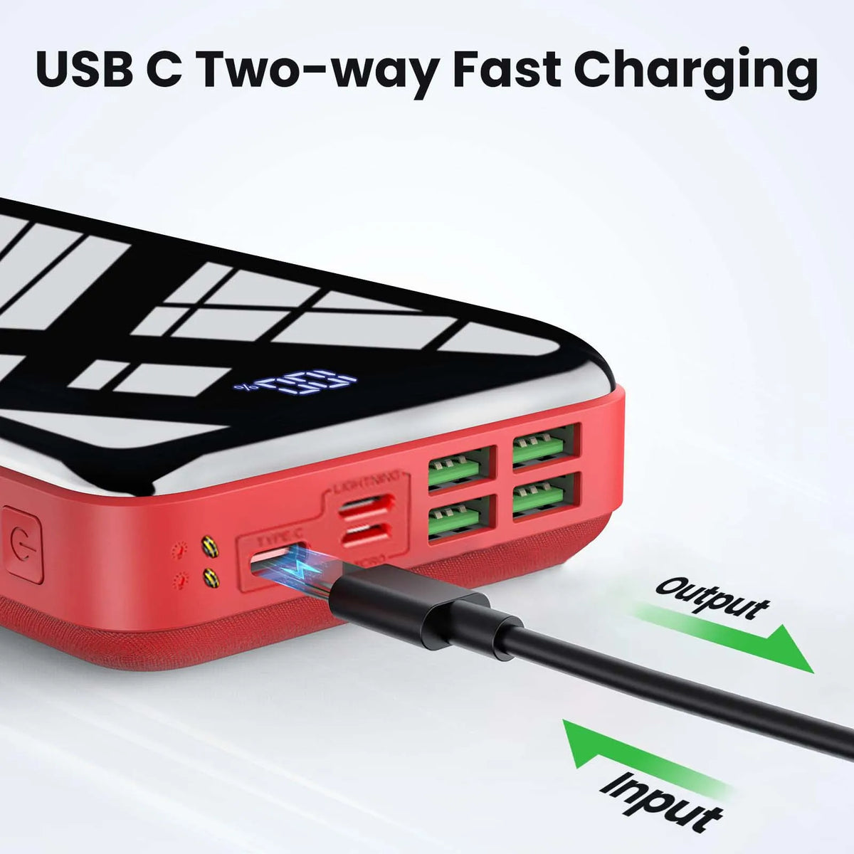 Portable USB C Fast Charging Power Bank For Phones