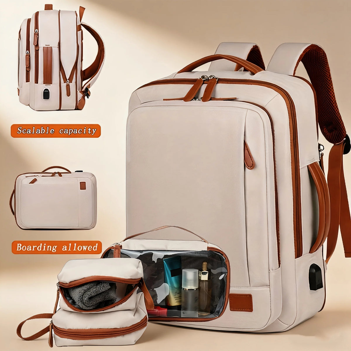 OGEHUAFEE Expandable Travel Laptop Backpack With Storage Bags