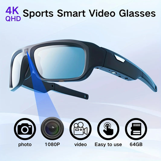 KIDKD 4K Video Recording Smart Glasses For Outdoor Sports