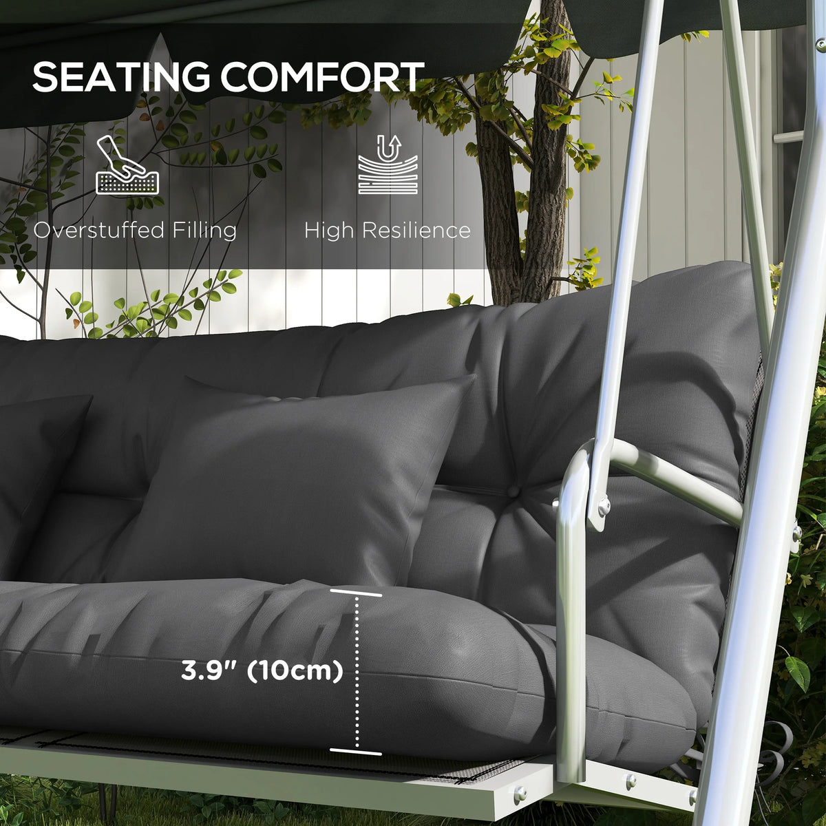 Outsunny Indoor Outdoor Chair Cushions With Back Support And Ties