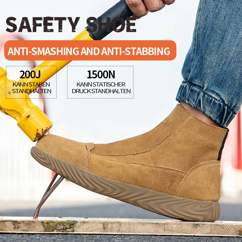 Puncture Resistant Steel Toe Industrial Safety Work Boots for Men