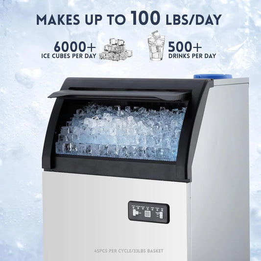 Acekool Commercial Under Counter Ice Maker With Dual Water Supply