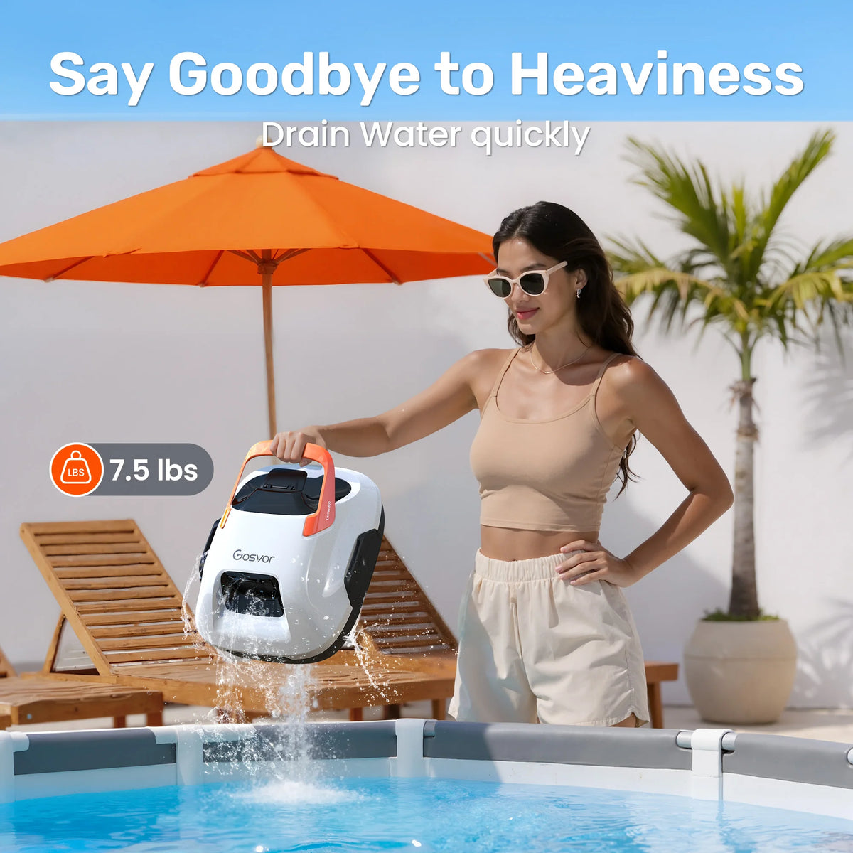 GOSVOR Cordless Robotic Pool Cleaner With Dual Cleaning Modes