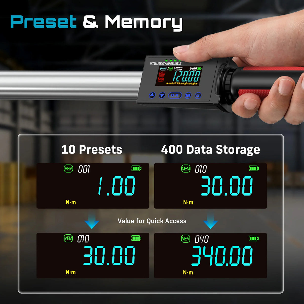 SEESII Digital Torque Wrench Kit With LCD And LED Alarm
