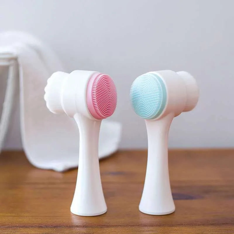 Double Sided Silicone Facial Cleansing Brush For Deep Pore Cleaning