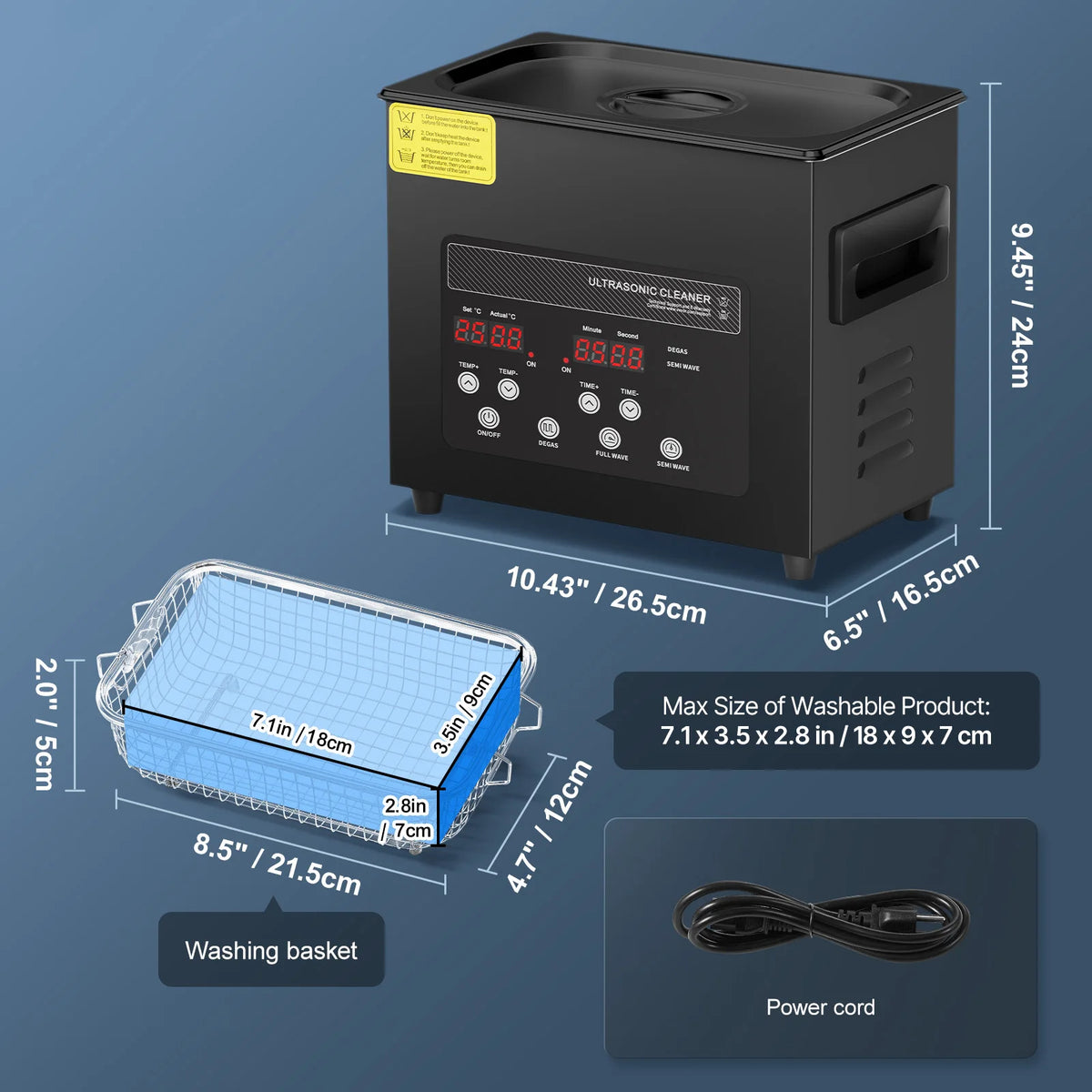 SucceBuy Ultrasonic Cleaner for Dishes and Household Cleaning