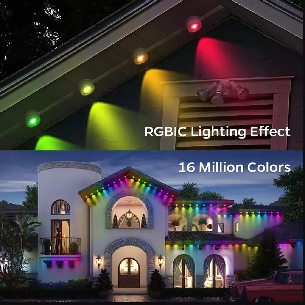 RGBIC Permanent Outdoor LED Eave Lights With App Music Sync