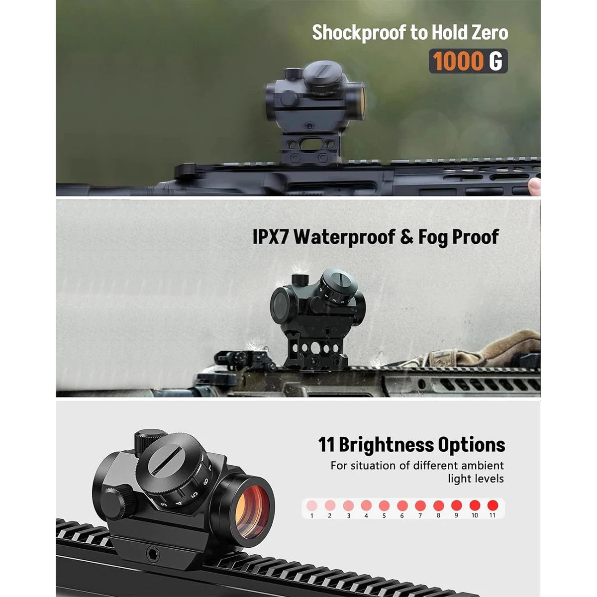 LAMBUL Red Dot Reflex Sight With Riser Mount Waterproof w/?