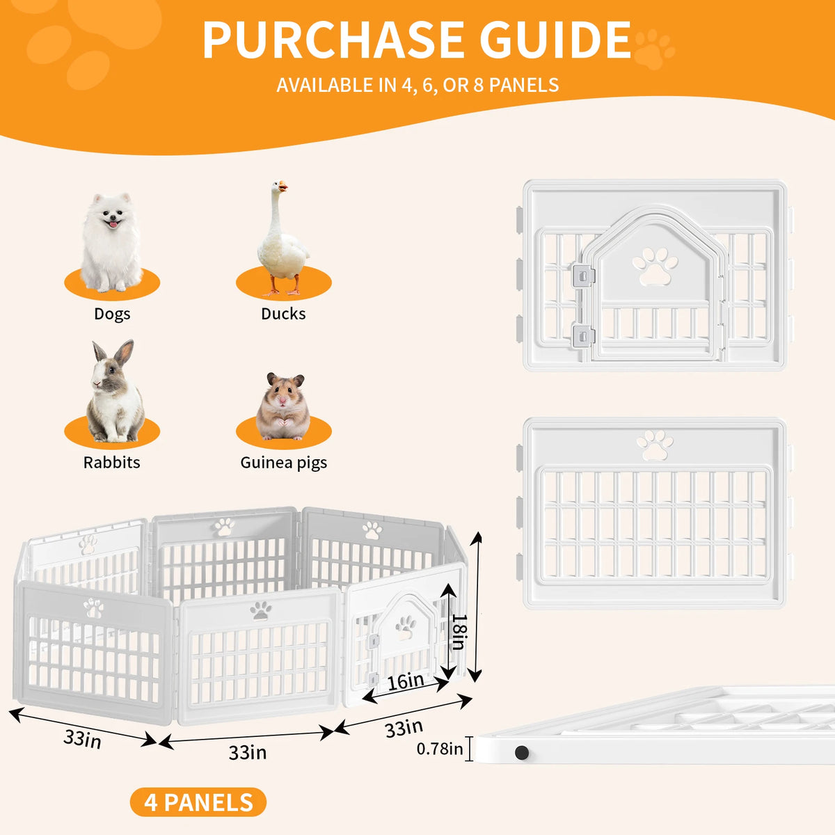 MCQ Plastic Expandable Dog Playpen for Indoor and Outdoor Use