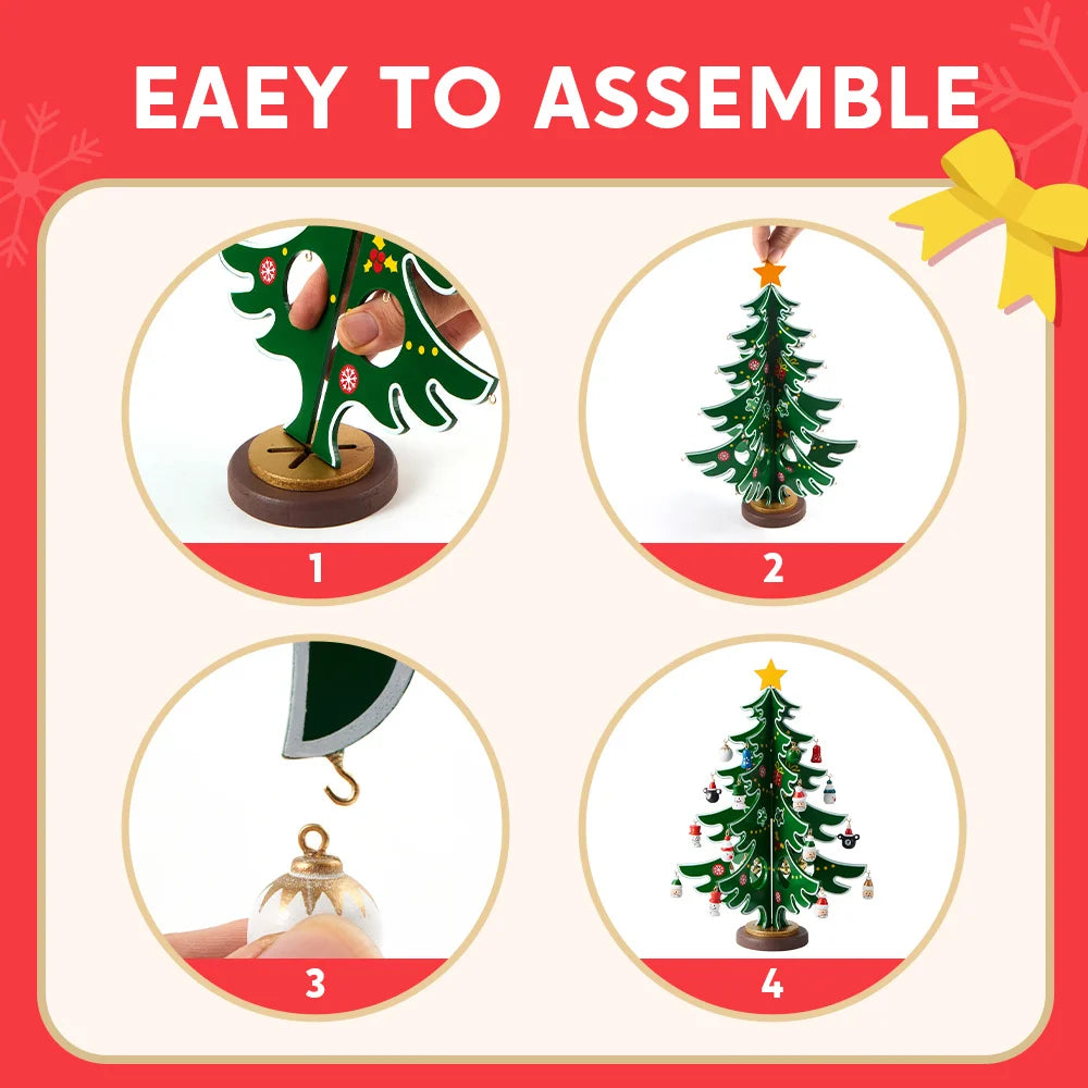Joyfy Christmas Advent Calendar With Tree Ornaments For Holiday Countdown