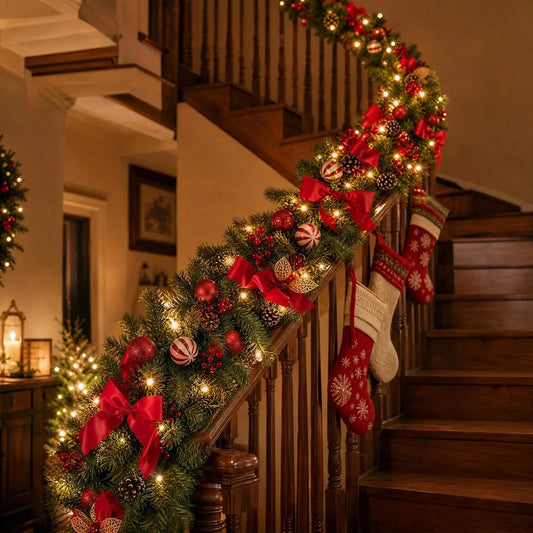 Garvee Christmas Garland With LED Lights And Timer