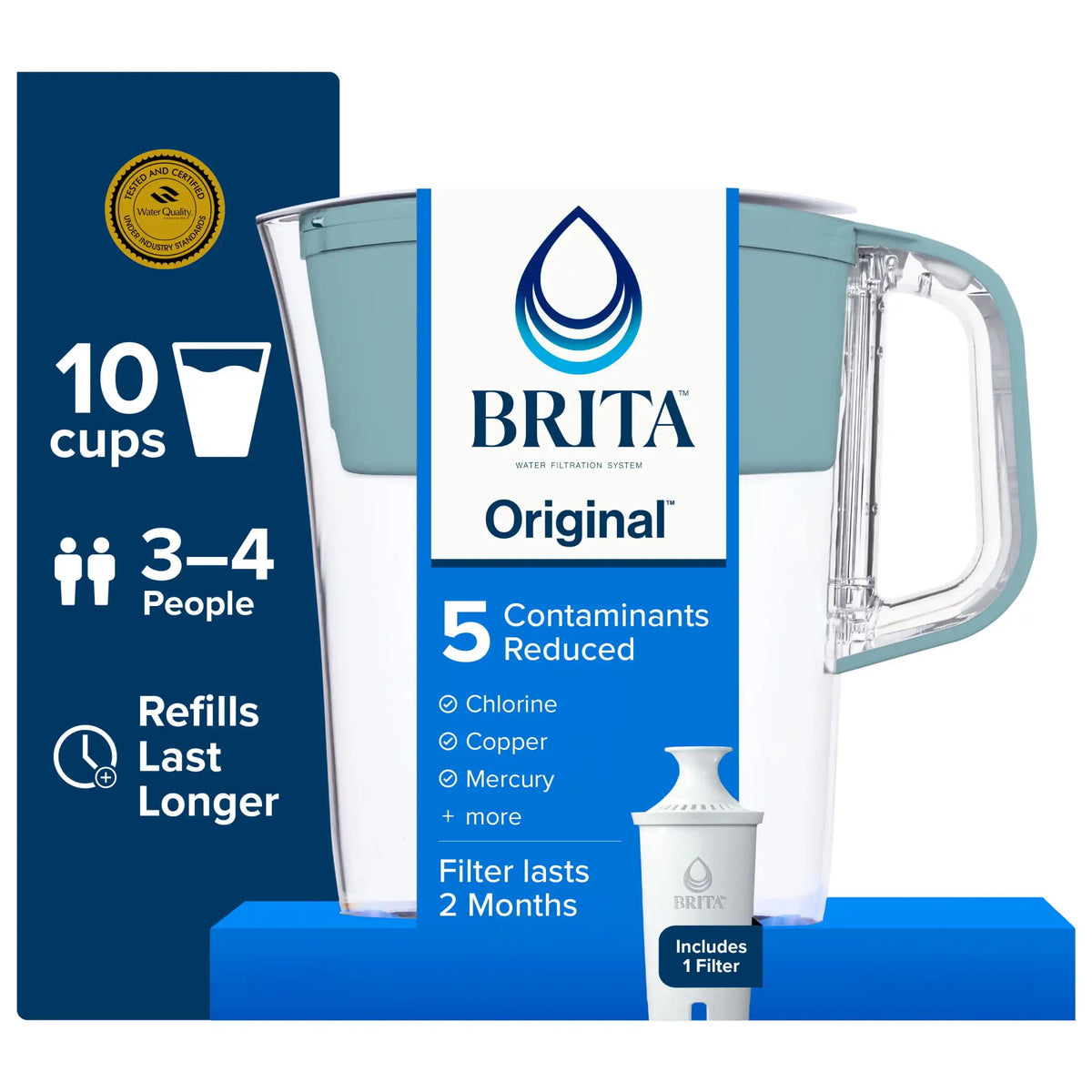 Brita BPA Free Water Filter Pitcher With Standard Filter