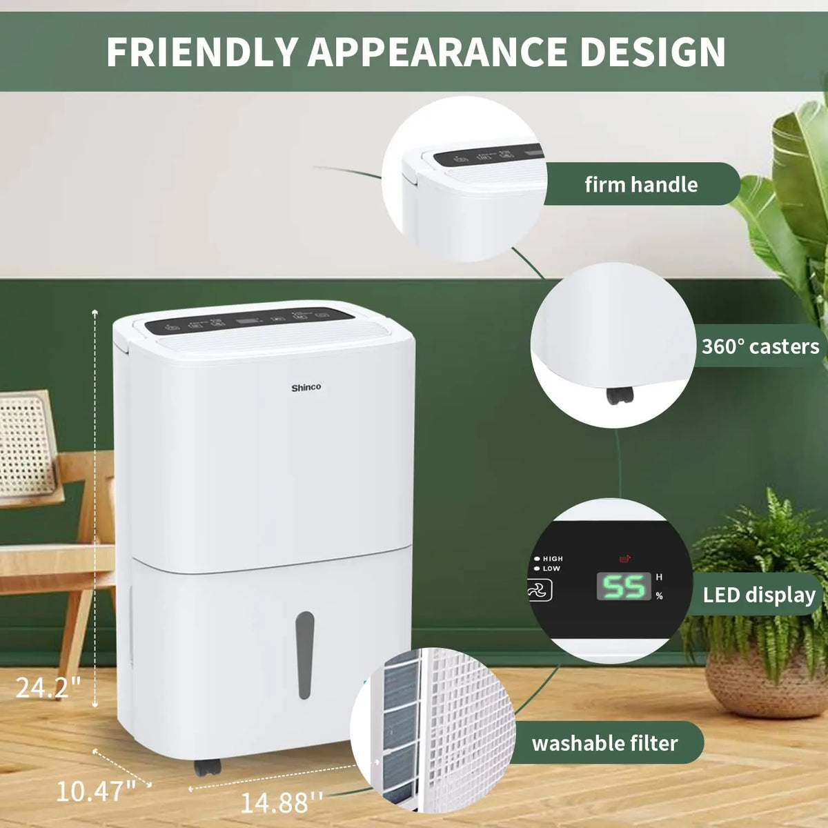 Shinco Energy Star Dehumidifier With Built In Pump