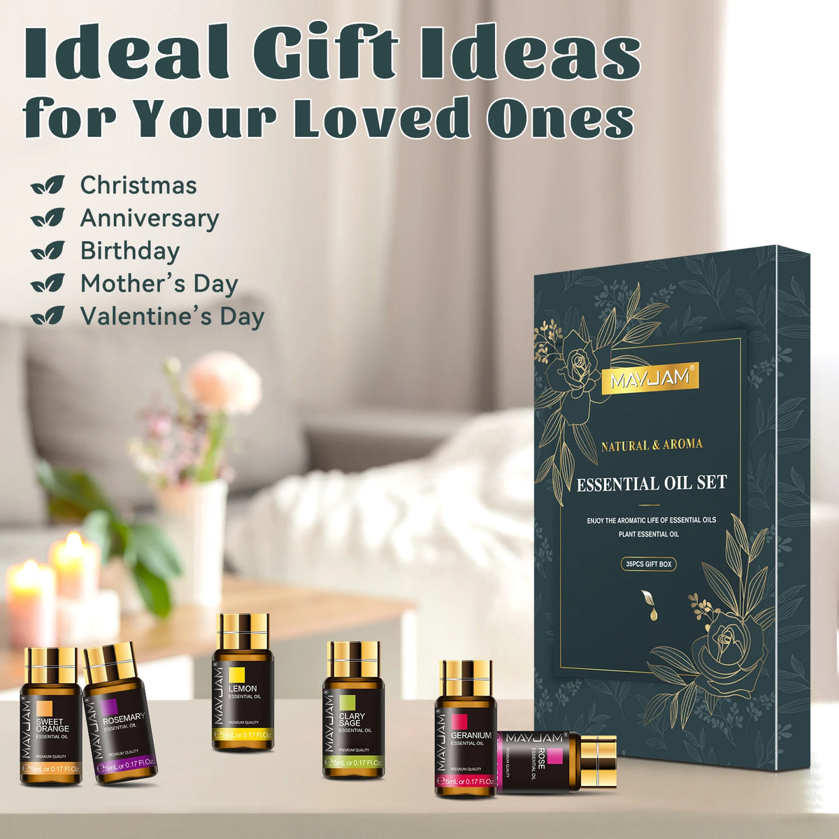 MAYJAM Essential Oil Set for Diffusers and Home Fragrance