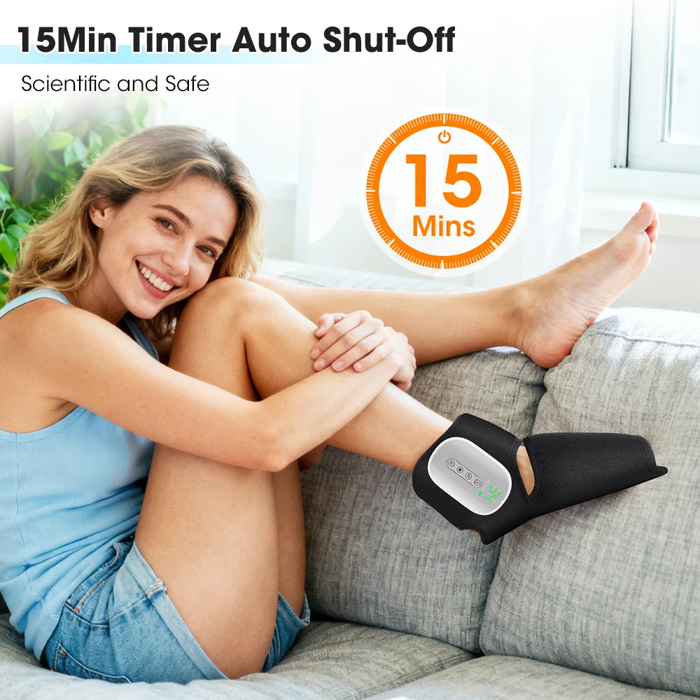 Hailicare Heated Ankle Foot Massager With Air Compression And Heat