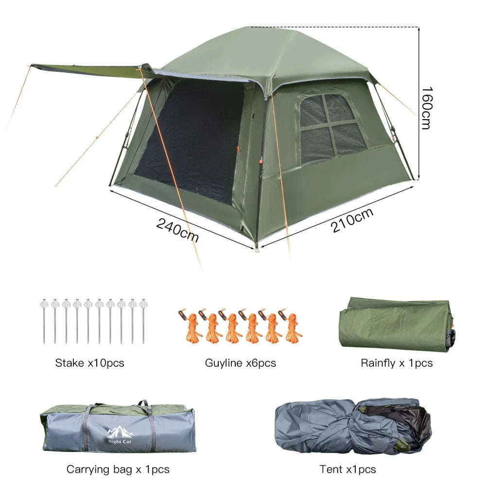 Night Cat Blackout Pop Up Camping Tent With Rainfly Vestibule
