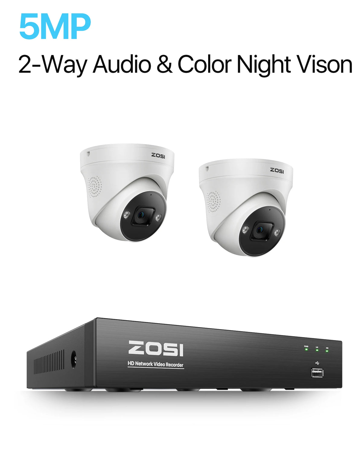 ZOSI 8MP PoE Camera System AI Detection And Night Vision