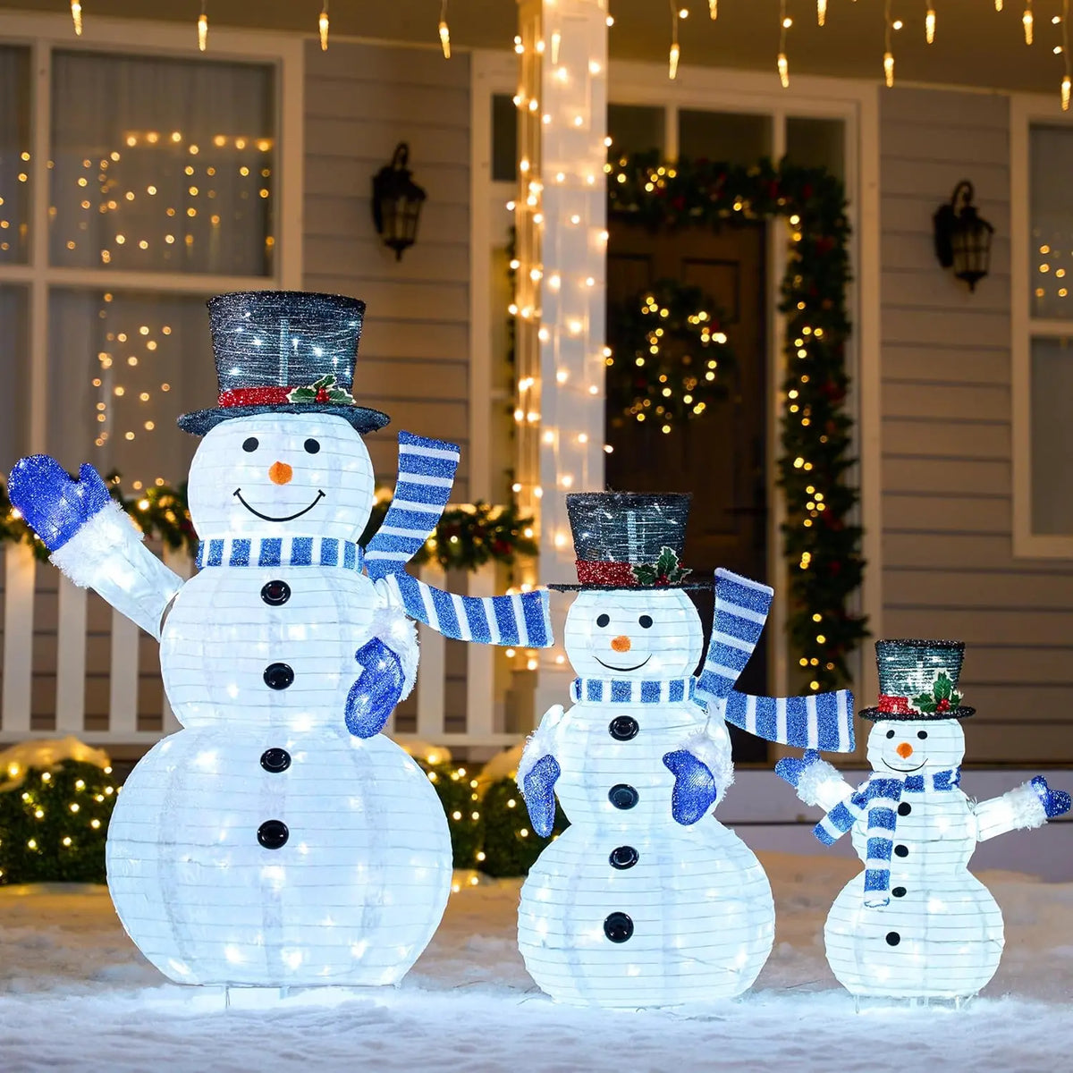 Joyfy 3D LED Snowman Yard Lights for Christmas Outdoor Decor