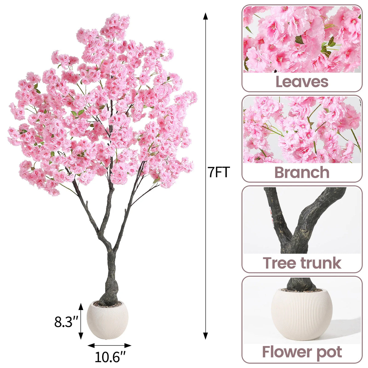 HiMISS Artificial Cherry Blossom Tree for Indoor Home Decor