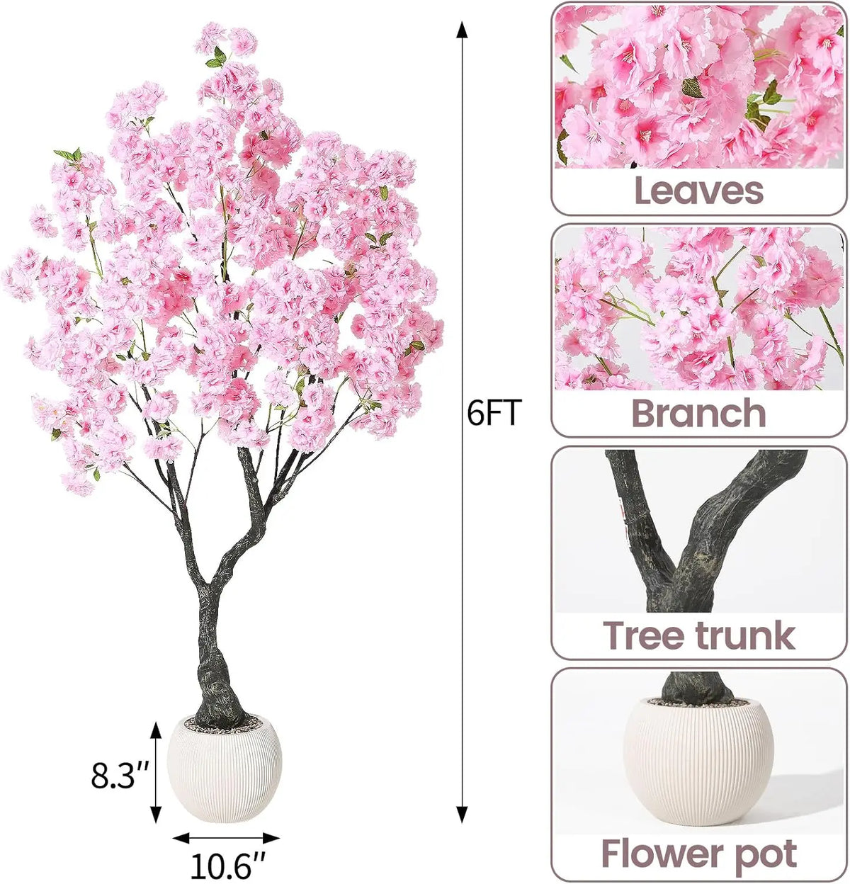 HiMISS Artificial Cherry Blossom Tree for Indoor Home Decor