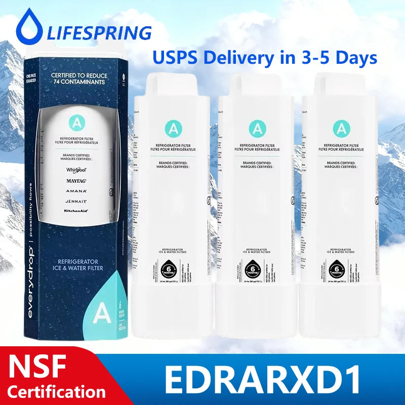 PDQ EDRARXD1 Refrigerator Water Filter Replacement for Whirlpool