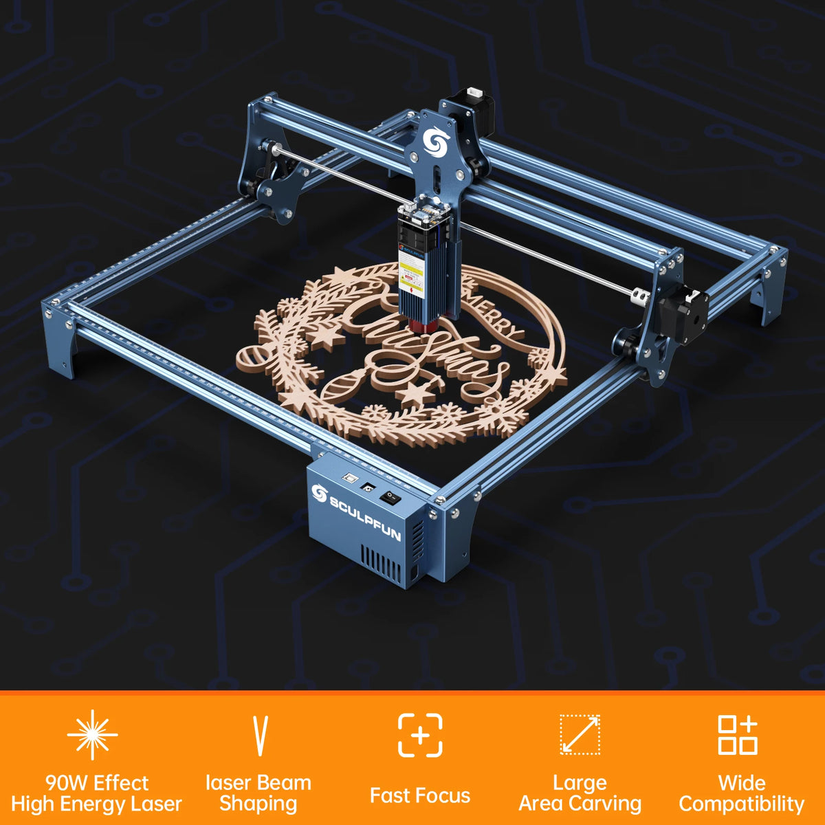 SCULPFUN S9 Laser Engraving Machine With Beam Shaping Technology
