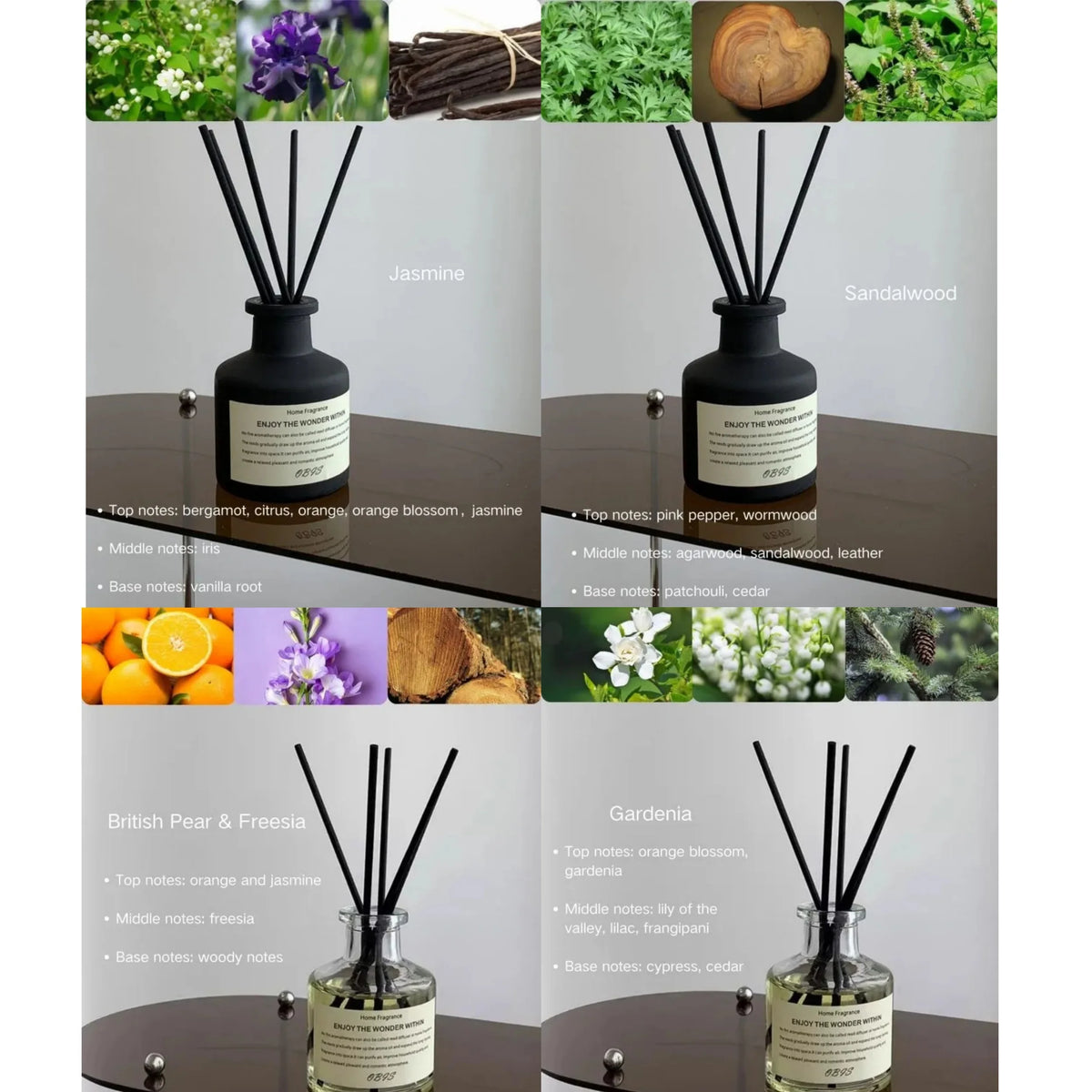 Flameless Freesia Jasmine Home Fragrance Oil With Reed Diffuser Sticks