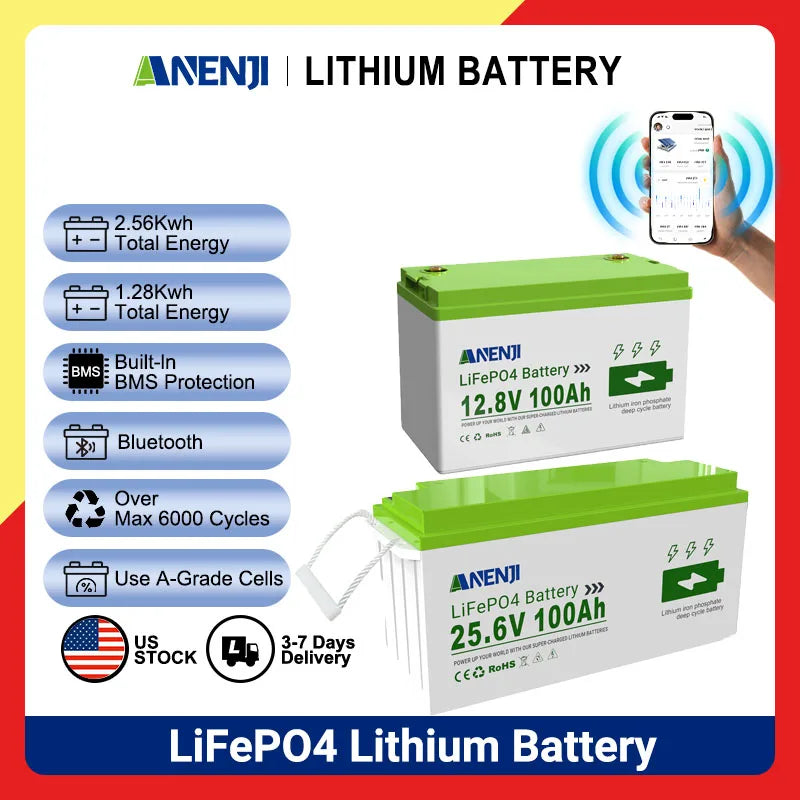 ANENJI LiFePO4 Lithium Battery With Low Temperature Protection