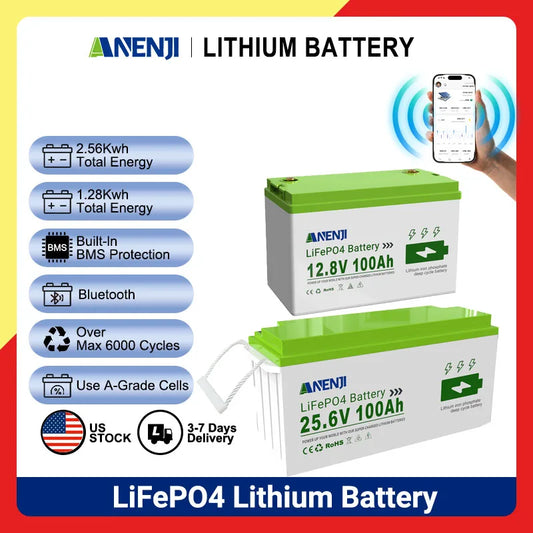 ANENJI LiFePO4 Lithium Battery With Bluetooth And Temperature Protection