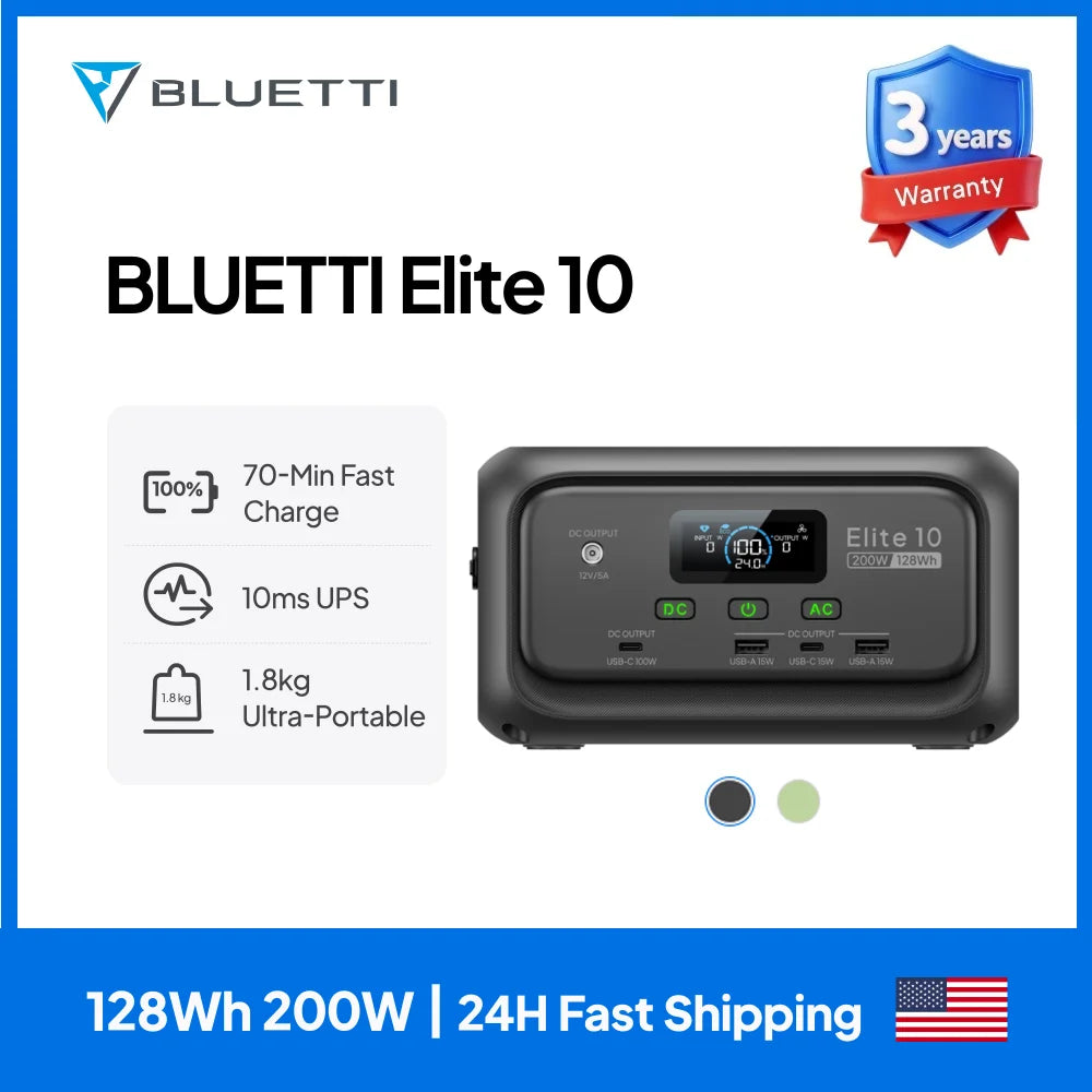 BLUETTI Elite 10 Portable LiFePO4 Power Station for Camping Travel