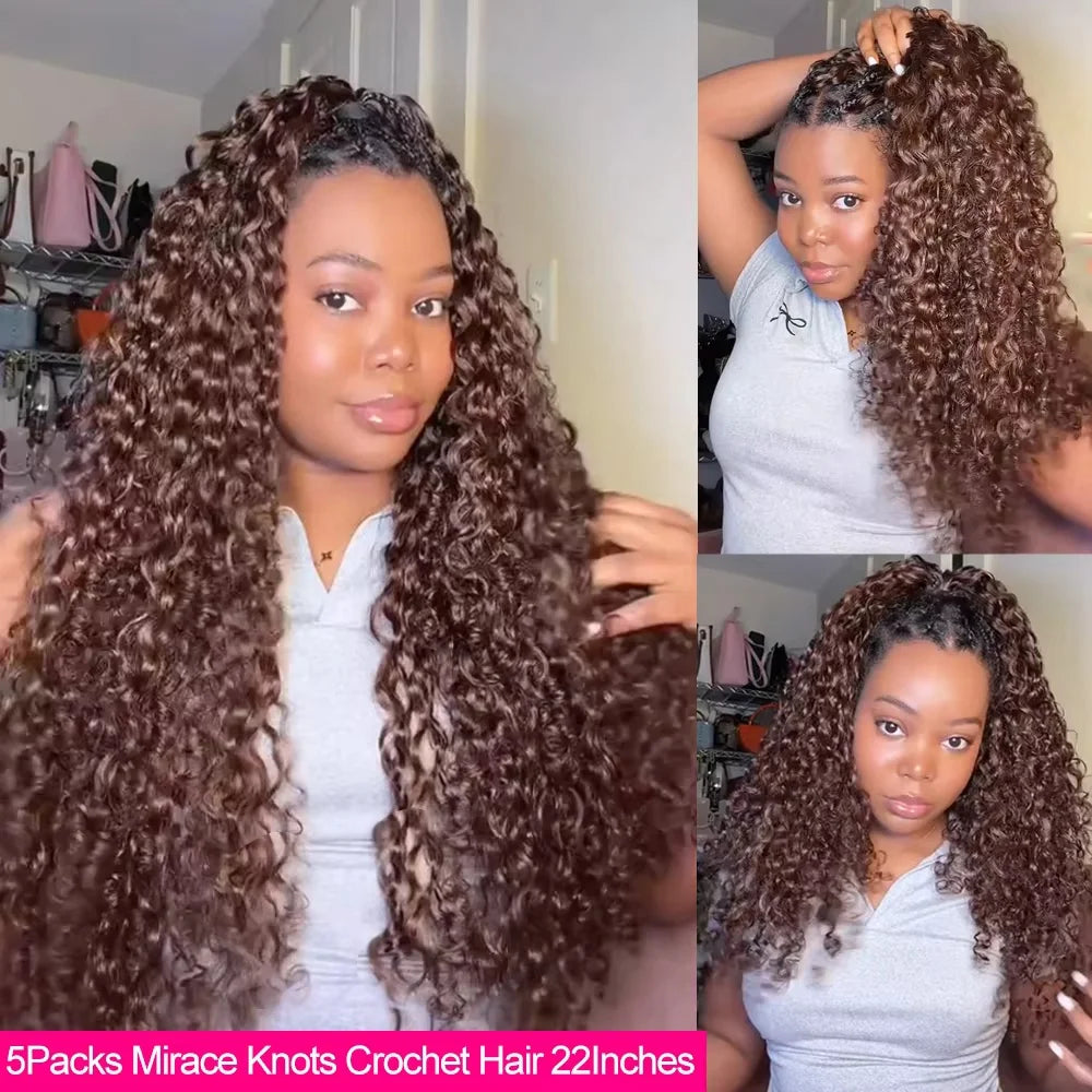 SIXQUEEN Feathered Burmese Curly Crochet Human Hair Extensions