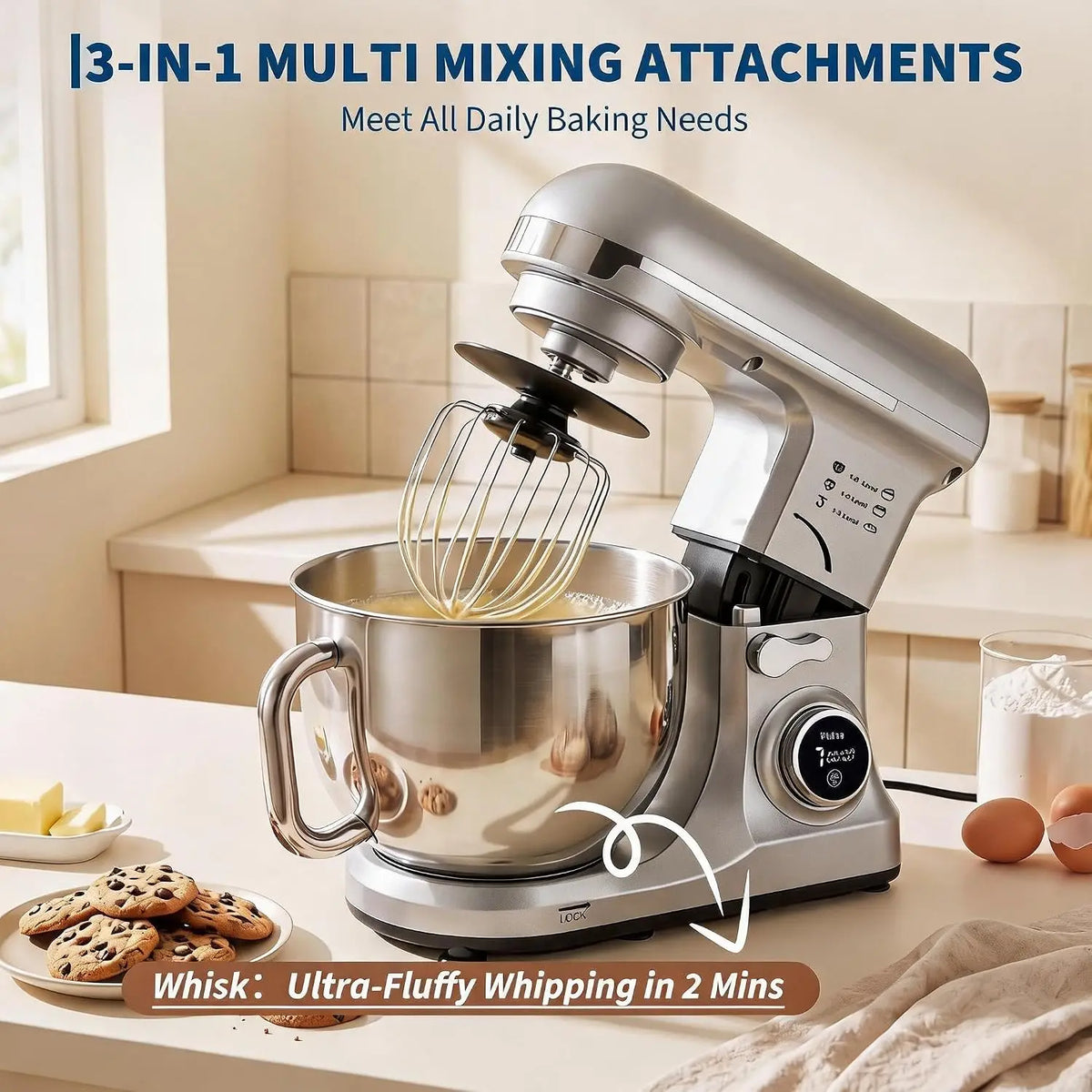 Tacleekii Tilt Head Stand Mixer With Baking Attachments
