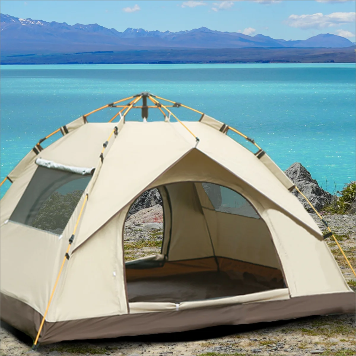 Pakicetus Automatic Outdoor Camping Tent With Sunshade And Two Doors