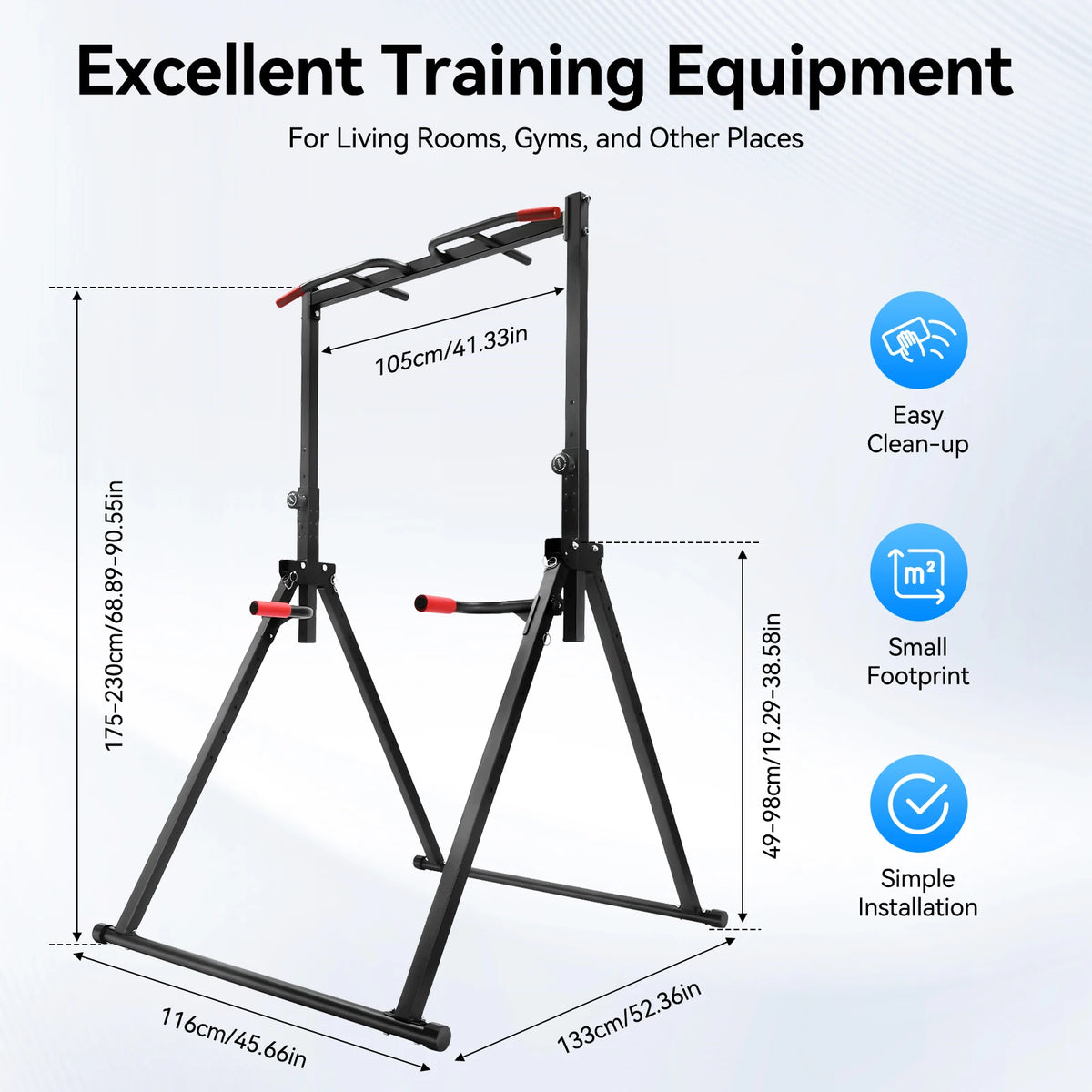 Adjustable Foldable Pull Up Bar Home Gym Strength Training Station