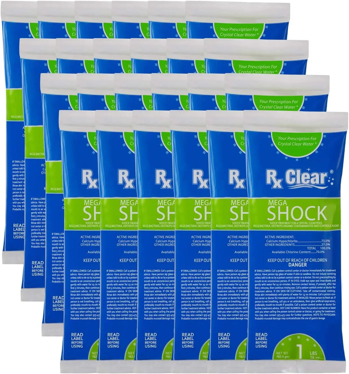 Rx Clear Mega Shock 73 Percent Calcium Hypochlorite Pool Sanitizer