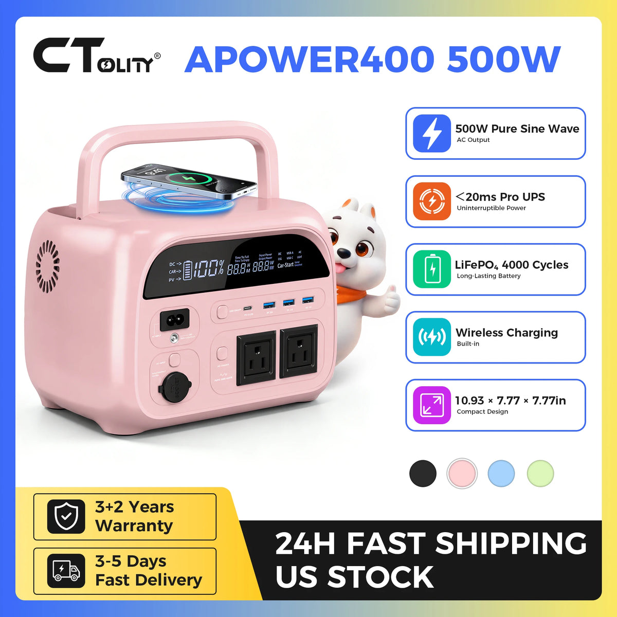 CTOLITY AP200 Portable Power Station With LiFePO4 Battery