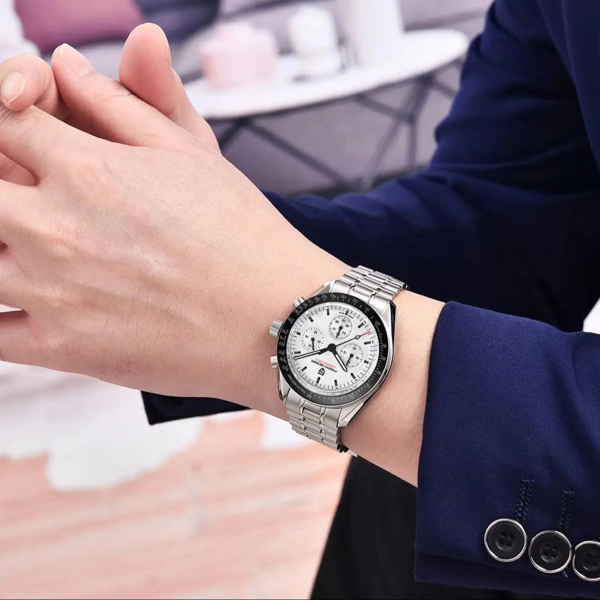 PAGANI DESIGN Men's Quartz Chronograph Sport Watch With Sapphire Glass