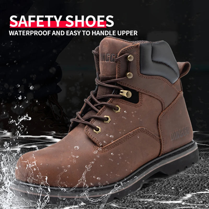Steel Toe Safety Work Boots With Puncture Resistant Protection