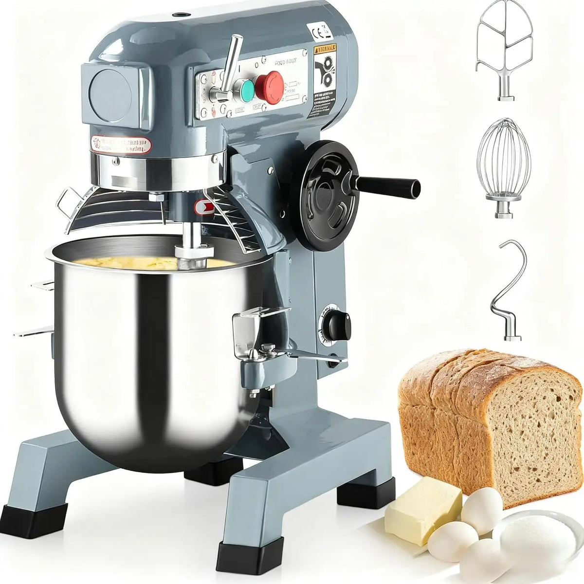 Tacleekii Commercial Stand Mixer With Dough Hook for Bakery Kitchens