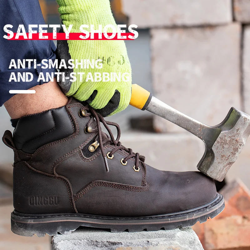 Steel Toe Safety Work Boots With Puncture Resistant Protection