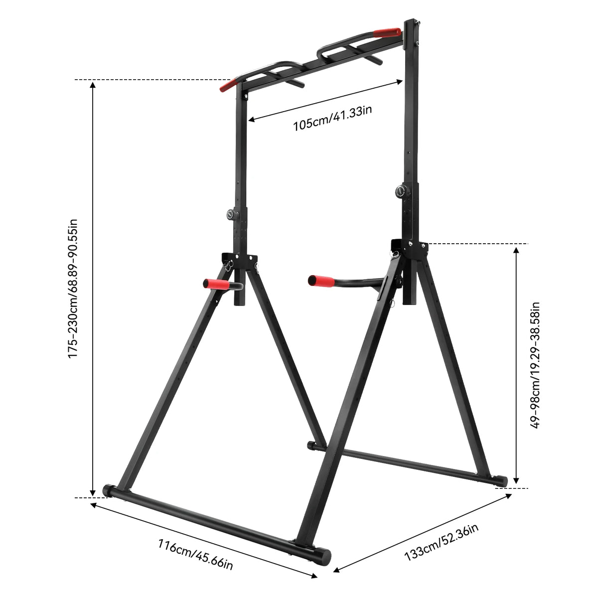 Adjustable Foldable Pull Up Bar Home Gym Strength Training Station