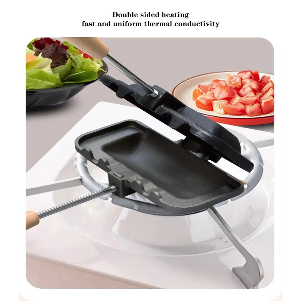 HiMISS Nonstick Double Sided Sandwich Maker And Hot Dog Toaster Pan